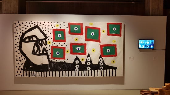 Acrílic sobre llençol  175 x 340 cm  Obra realitzada al Museu de Granollers per a l’exposició “6 Pintures”, Museu de Granollers, 1982  Donació de l’artista  Núm. Inv. 834